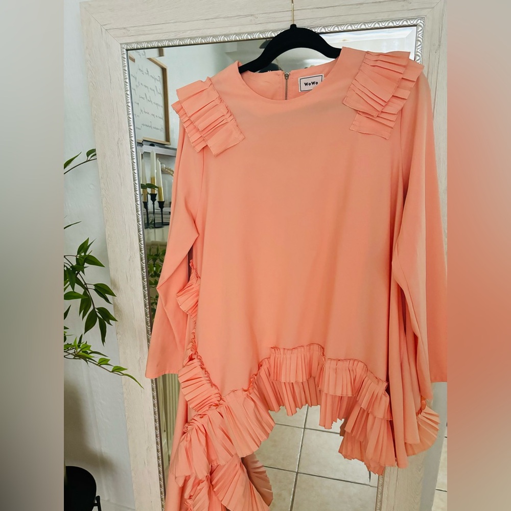 Ruffle Coral blouse
